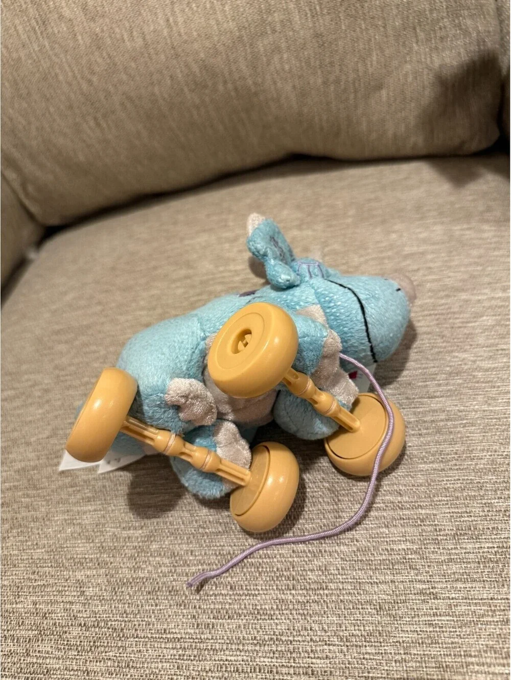 Disney Pixar Toy Story Trixie Triceratops Plush Pull Toy Wheels RARE NWT